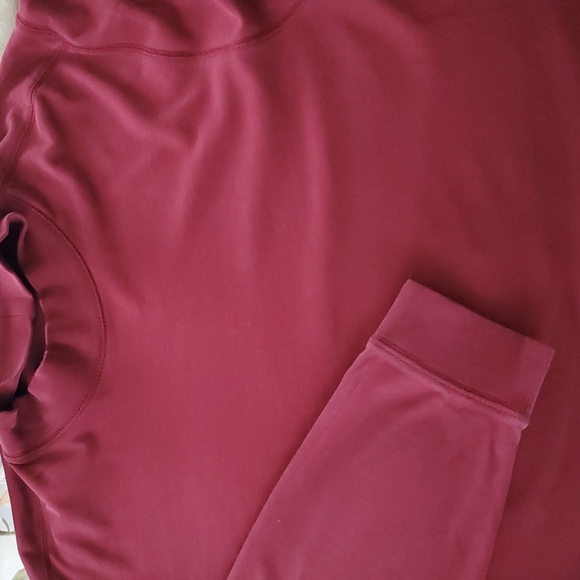 EDDIE BAUER Men's High Neck pullover long sleeve red shirt MEDIUM - Picture 5 of 5